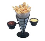 American Metalcraft French Fry Basket, conical, w/ 2 ramekins