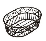 American Metalcraft Bread Basket, 6" x 9", oval, black scroll