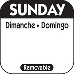 National Checking Co. 1 x 1 Trilingual Removable Labels - Sunday