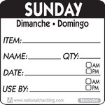 National Checking Co. 2 x 2 Trilingual Item/Date/Use By Removable Labels - Sunday