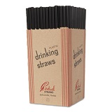 Straw, 7-3/4", Jumbo, Black, Unwrapped (case of 5000)