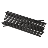 Straw, 5-1/4", Sipper, Black, Unwrapped (case of 10,000)