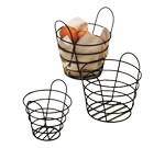 American Metalcraft Basket, round, 7" dia. x 5" H, black wire