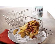 American Metalcraft Serving Fry Basket, Rectangular, Stainless  Steel