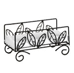 American Metalcraft Napkin Basket, Wrought Iron Leaf