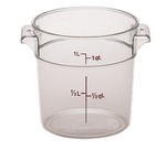 Cambro Storage Container, Round, 1 qt., Clear