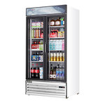 Everest Merchandiser, Reach-In Refrigerator, 2-Section, Glass Doors