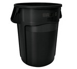 Rubbermaid Round BRUTE&#174; Container, 44 gallon, Black